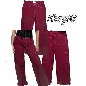 Burgundy cargo pants with new